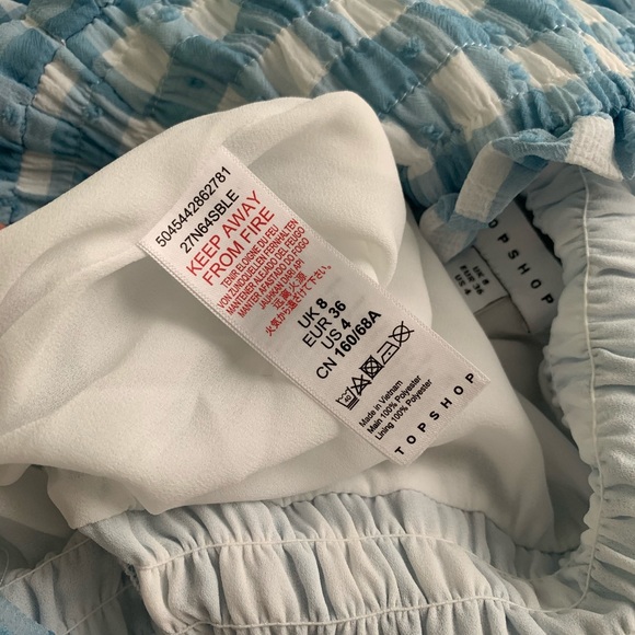 TOPSHOP Gingham Smocked Tiered Midi Skirt - Picture 8 of 8